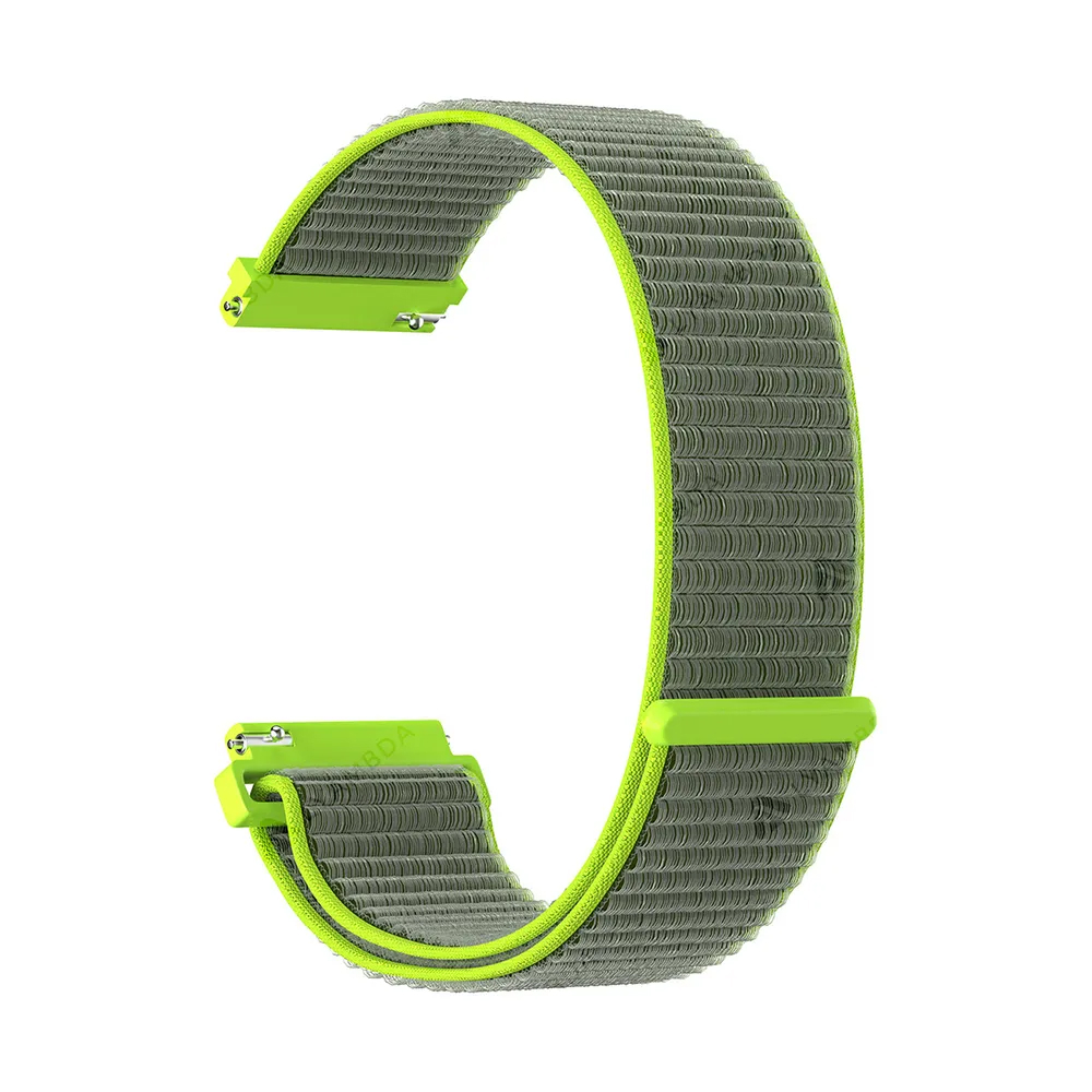 Ремешок нейлоновый для часов Lyambda Vega 22мм, серо-зелёный